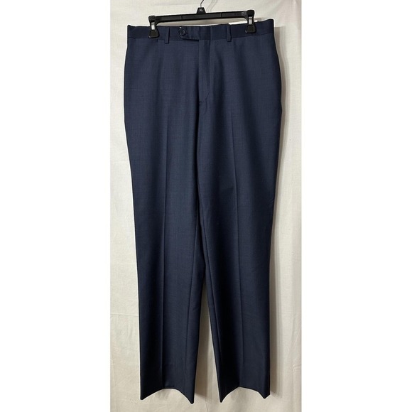 NWT Tommy Hilfiger Tyler Mens Blue Worsted Wool Dress Pants Slacks Size 32x32